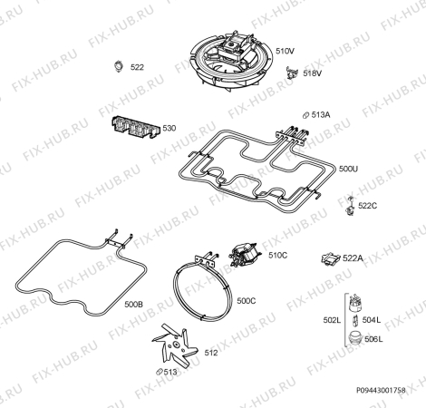 Взрыв-схема плиты (духовки) Zanussi ZCV68010BA - Схема узла Electrical equipment